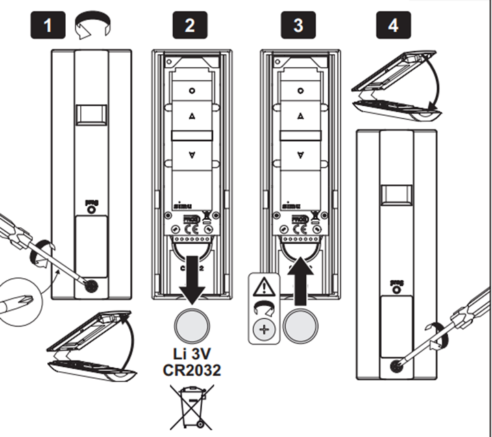Changer pile télécommande Simu Hz